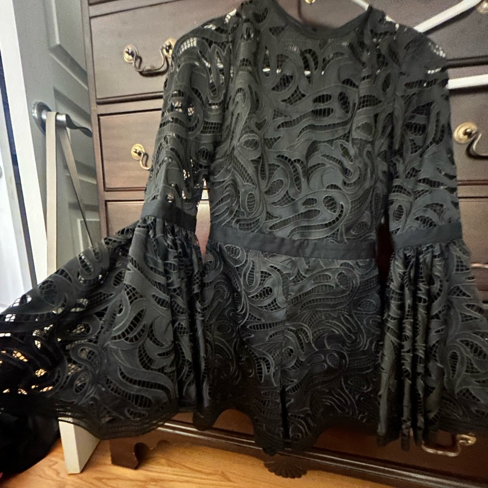 Alexis Black Lace Romper